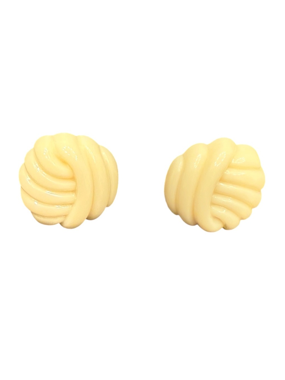 Vintage AVON 1980 Fashion Luster Cream Earrings Knotted Twisted Clip-Ons Studs